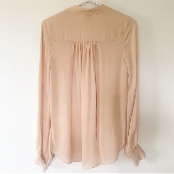 Haute Hippie Silk Georgette Blouse In Blush - Picture 2 of 11